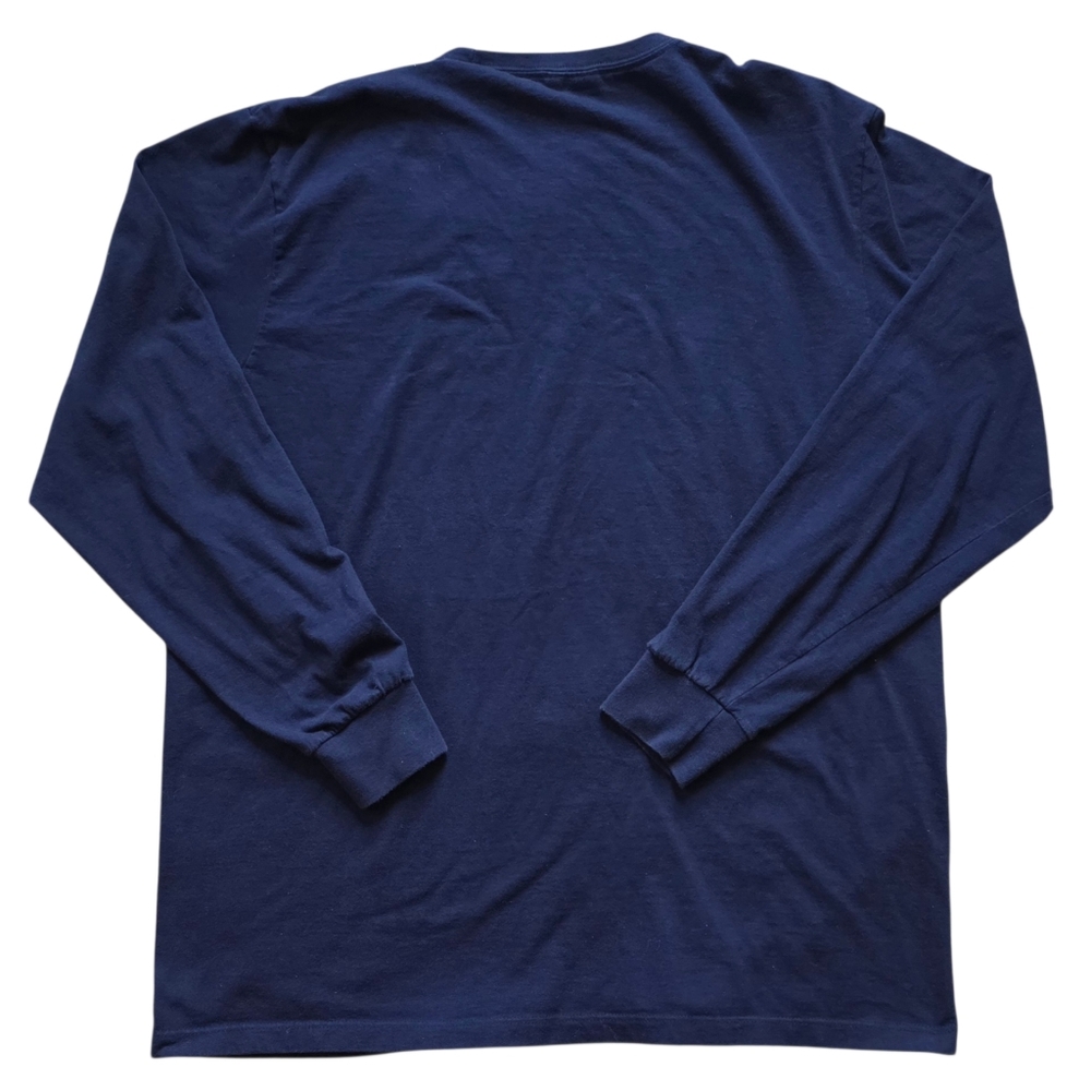 Polo Ralph Lauren Large Navy Blue Long Sleeve Luxury Tee Shirt With Red Logo - Picture 4 of 7